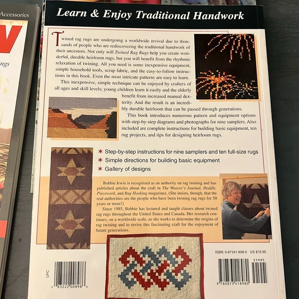 Hook Loop & Lock, Twined Rag Rugs, & No-Sew Fabric Decor Craft Book Set EUC